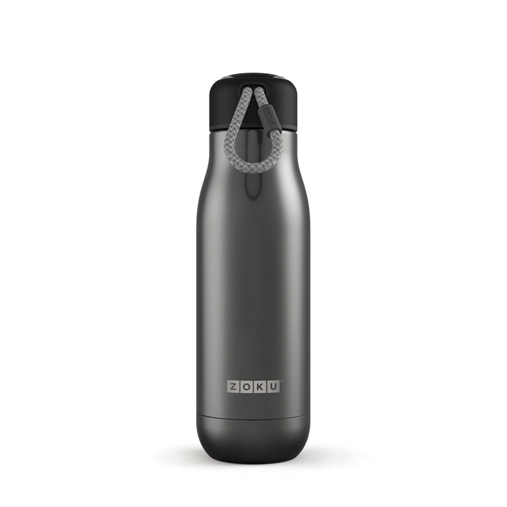 Bottiglia In Acciaio Termica Inox 500Ml Black Zoku